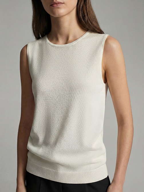 Прямой вязаный топ из вискозы и шелка