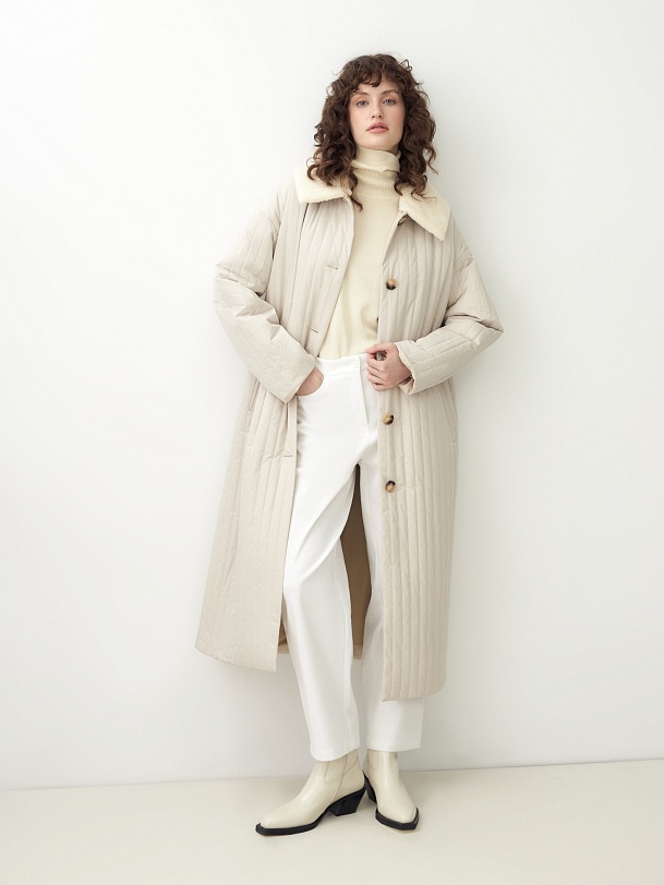 Пальто зимнее стеганое с мембраной