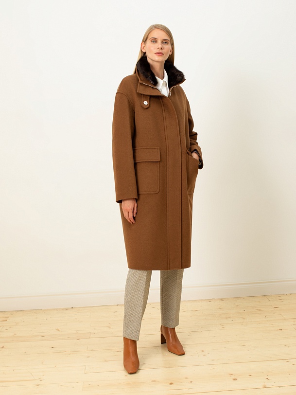 Зимнее пальто из шерсти утепленное с мембраной