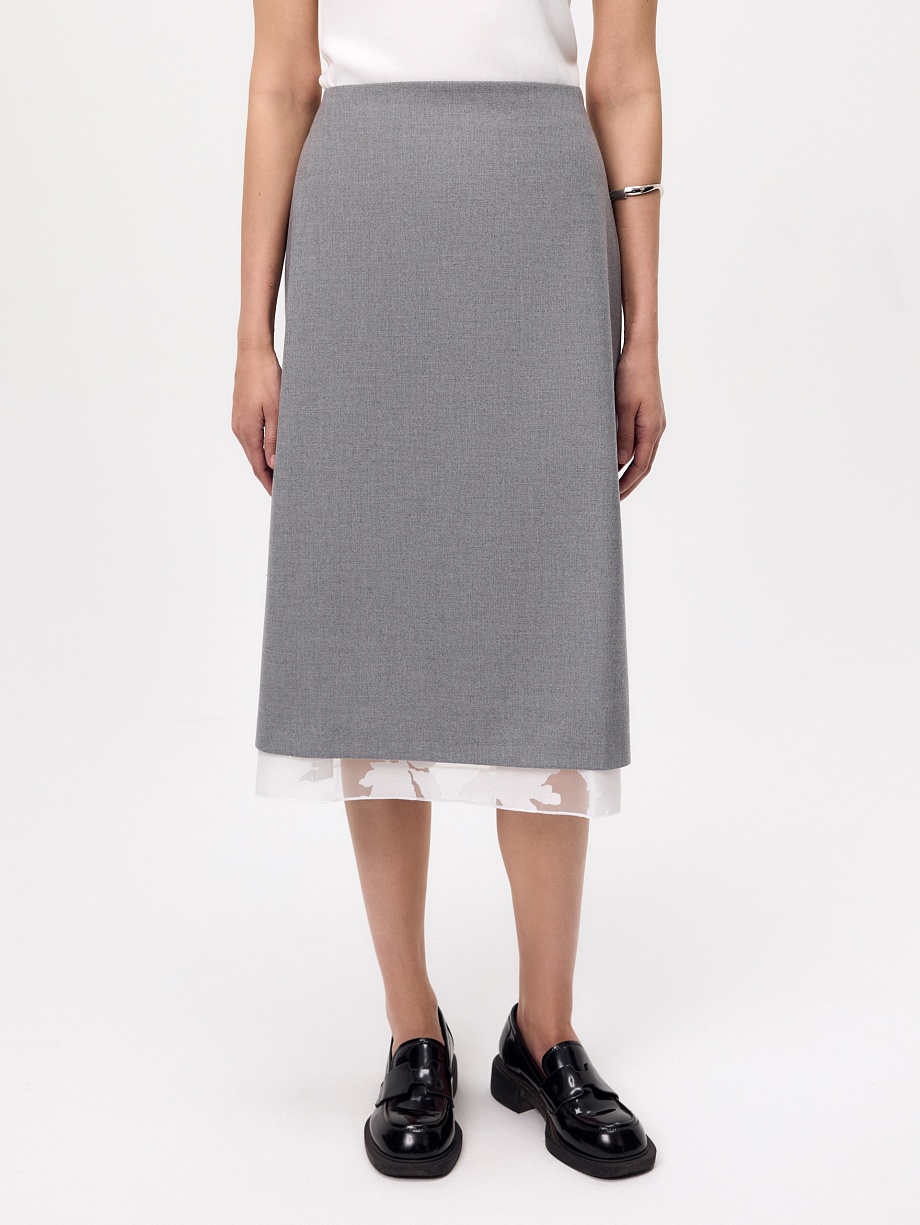 Юбка миди из костюмной ткани