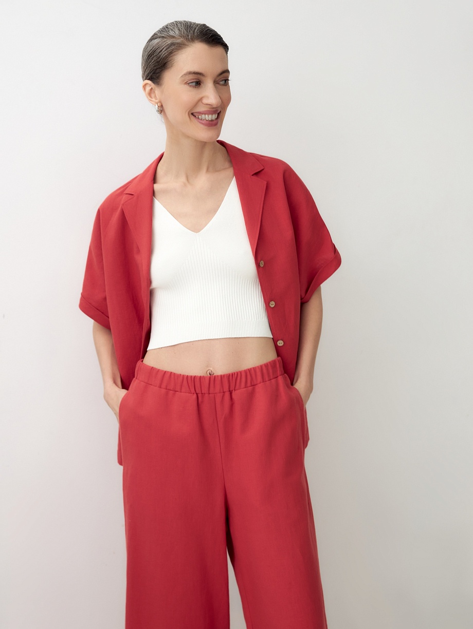 Летние брюки из льна и хлопка