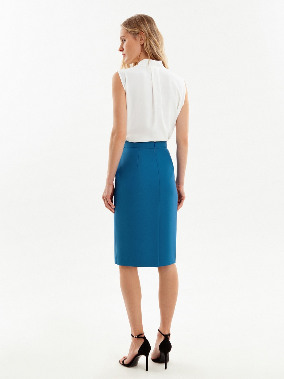 Юбка полуприлегающего силуэта из костюмной ткани