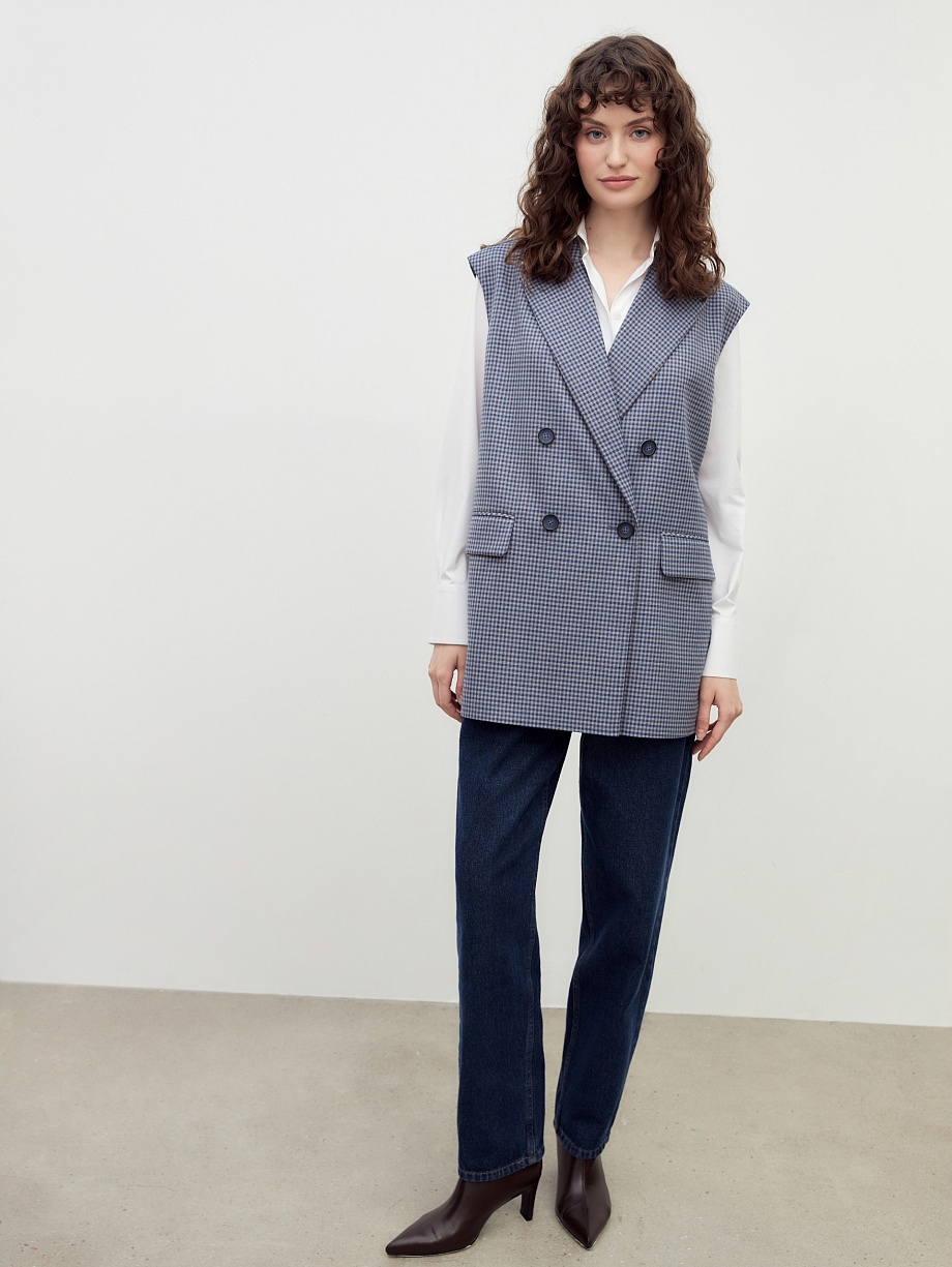 Удлиненный двубортный жилет