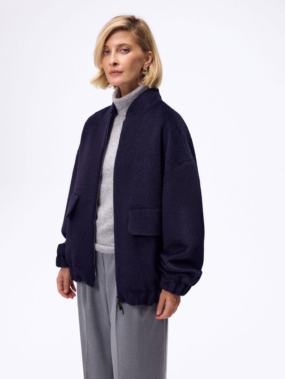 Куртка-бомбер из премиальной шерсти Альпака Бэби Сури