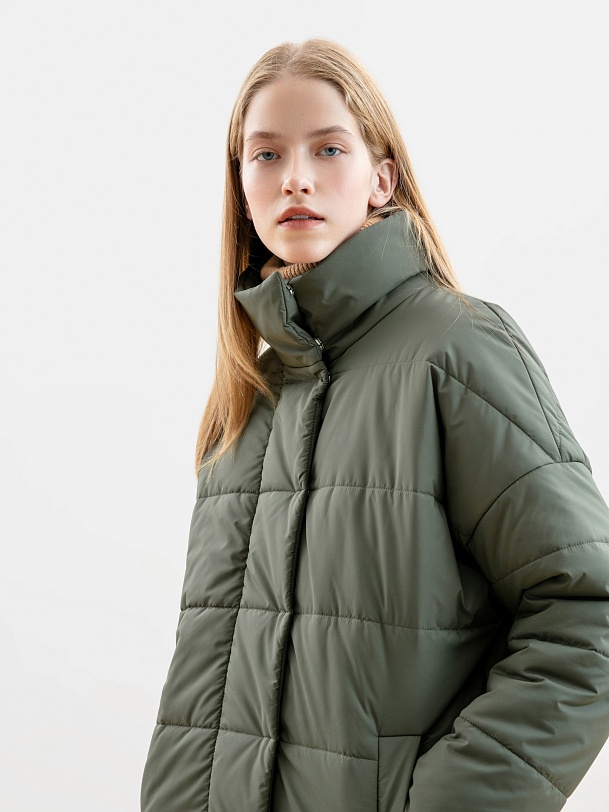 Пальто зимнее стеганое с мембраной