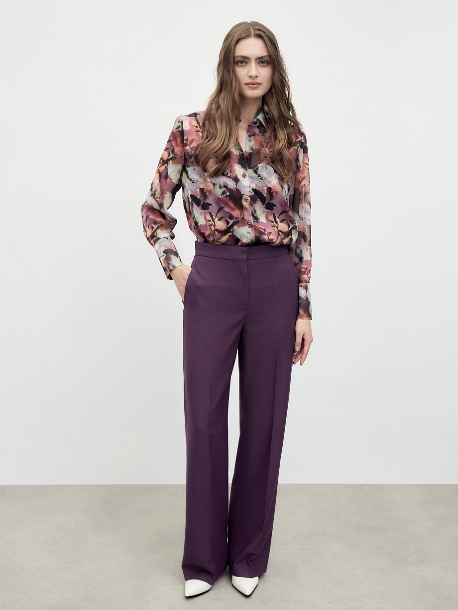 Прямые брюки на высокой посадке