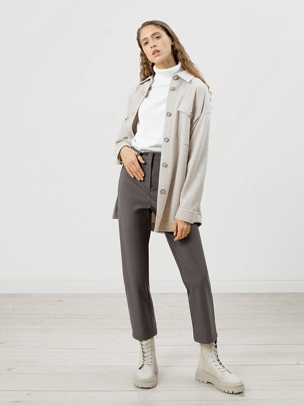 Утепленные брюки из костюмной ткани