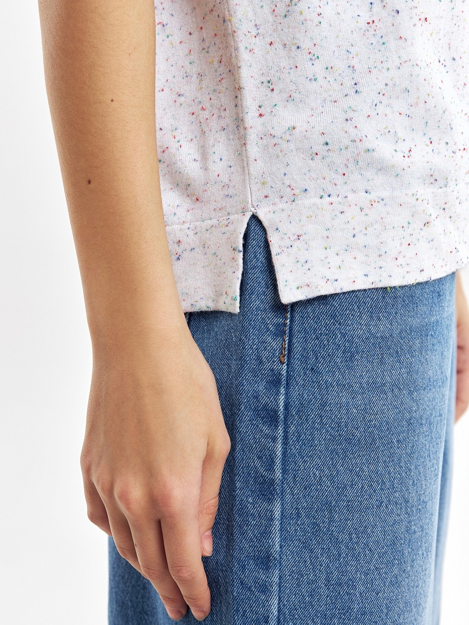 Вязаный джемпер из вискозы с коротким рукавом