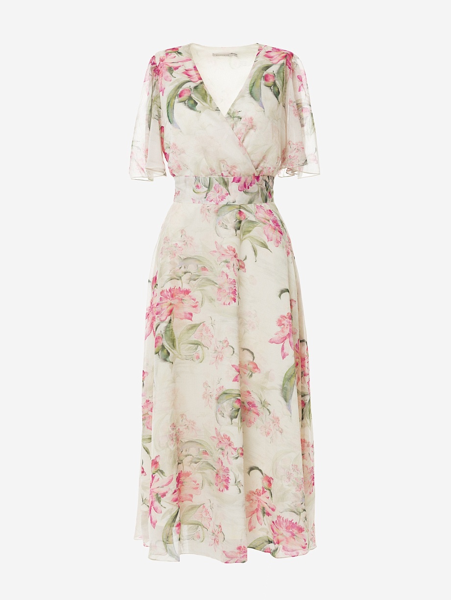 Платье из шифона с цветочным принтом