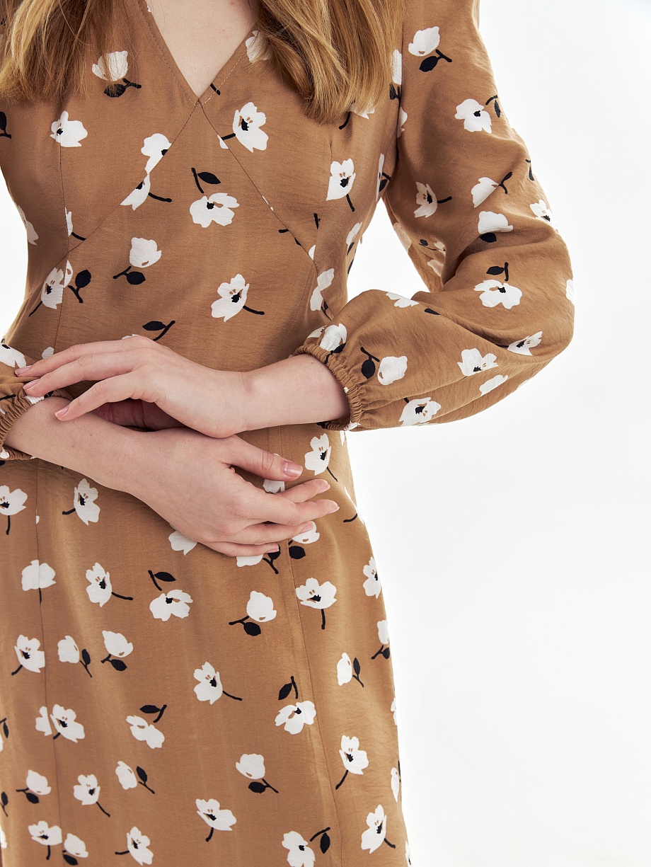 Платье из вискозы с цветочным принтом