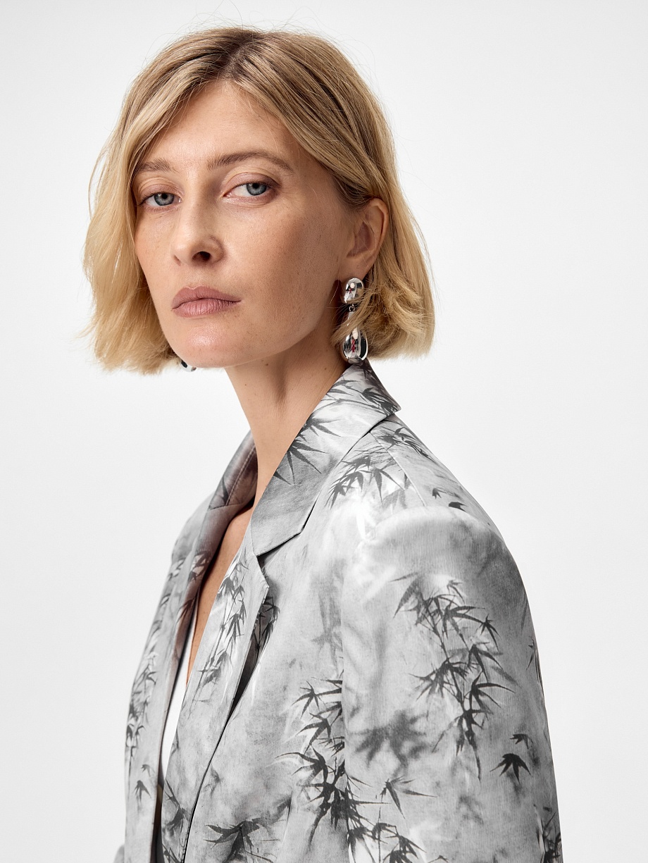 Жакет из вискозной атласной ткани