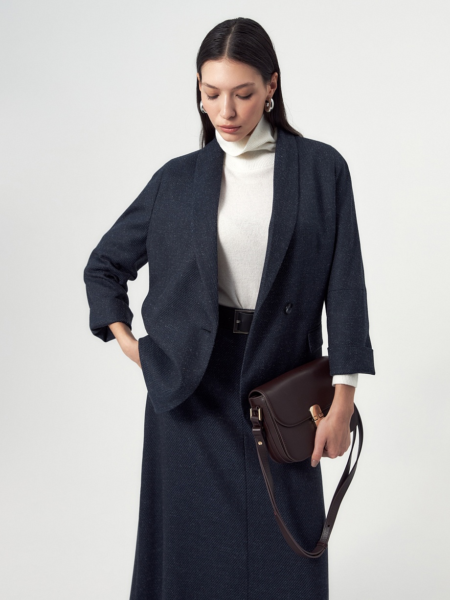 Жакет из костюмной ткани с укороченными рукавами