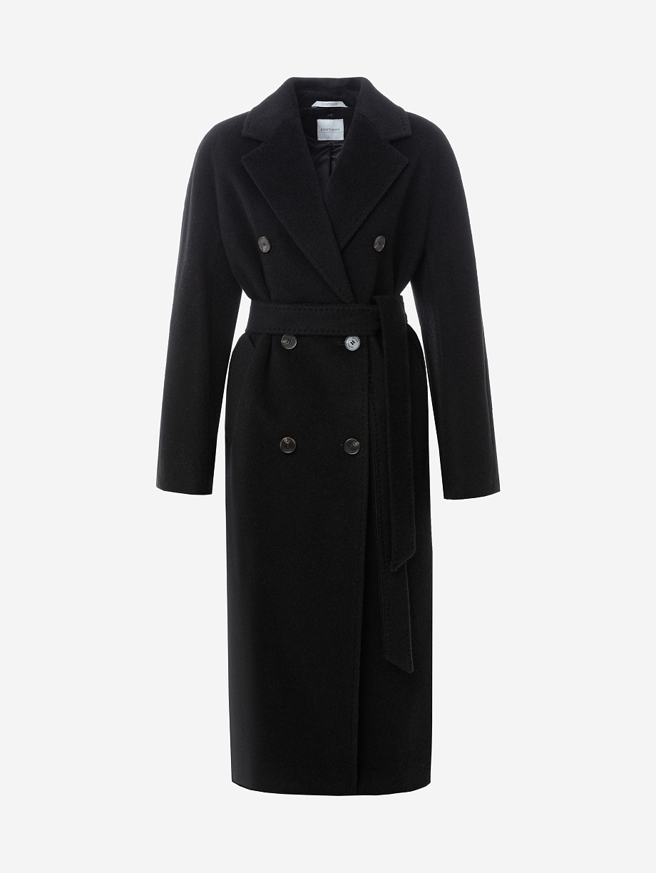 Пальто из шерсти и шелка с мембраной и утеплённой спинкой