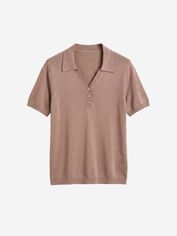 Джемпер-поло из вискозной пряжи с люрексом