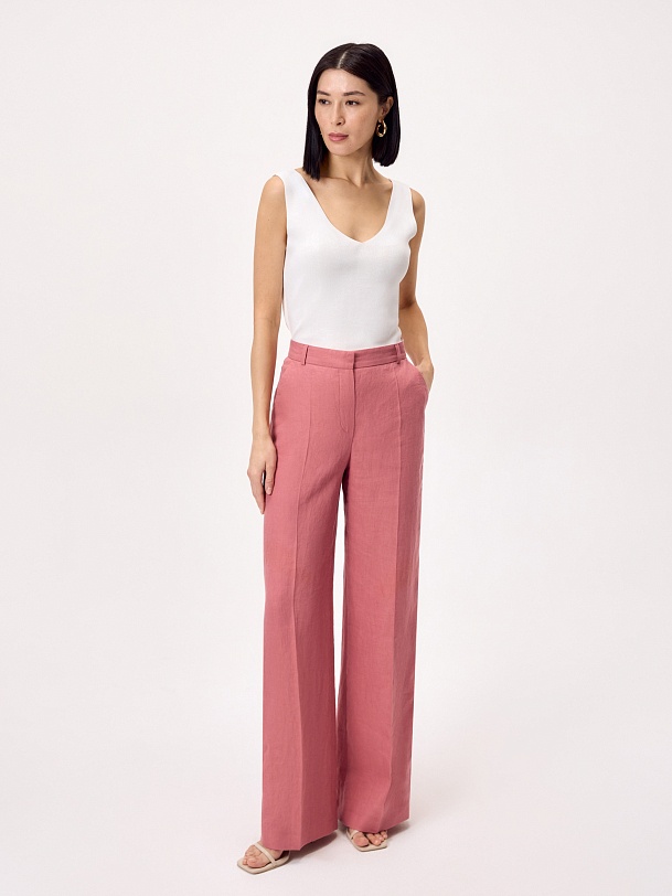 Брюки со стрелками из премиального 100% льна