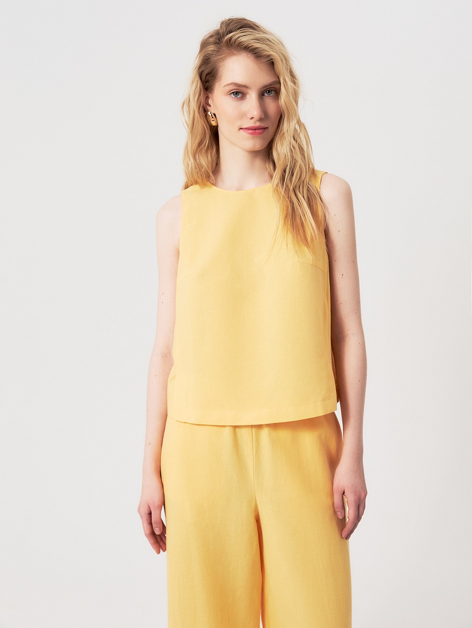 Летний топ из хлопка и льна