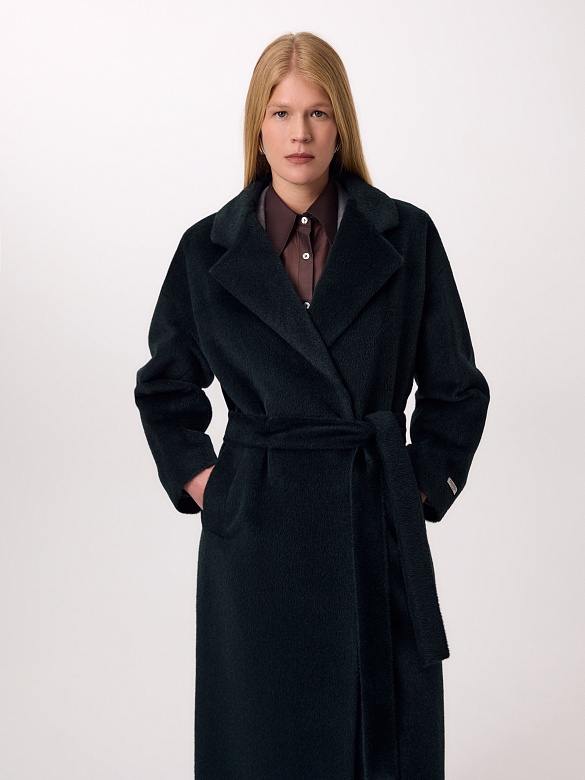 Пальто из шерсти Альпака Беби Сури с мембраной и утеплённой спинкой POMPA арт.1016086r90099