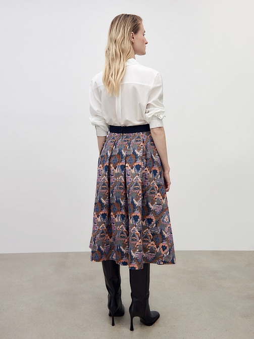 Юбка миди из яркой жаккардовой ткани