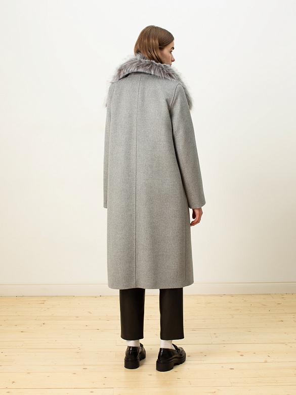 Пальто зимнее силуэта трапеция с мембраной POMPA арт.1013770p60291