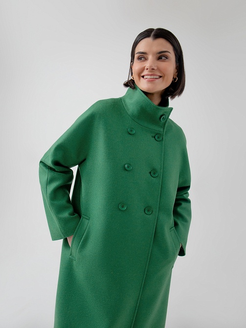 Шерстяное демисезонное пальто с мембраной