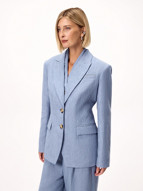 Приталенный жакет из премиального 100% льна 