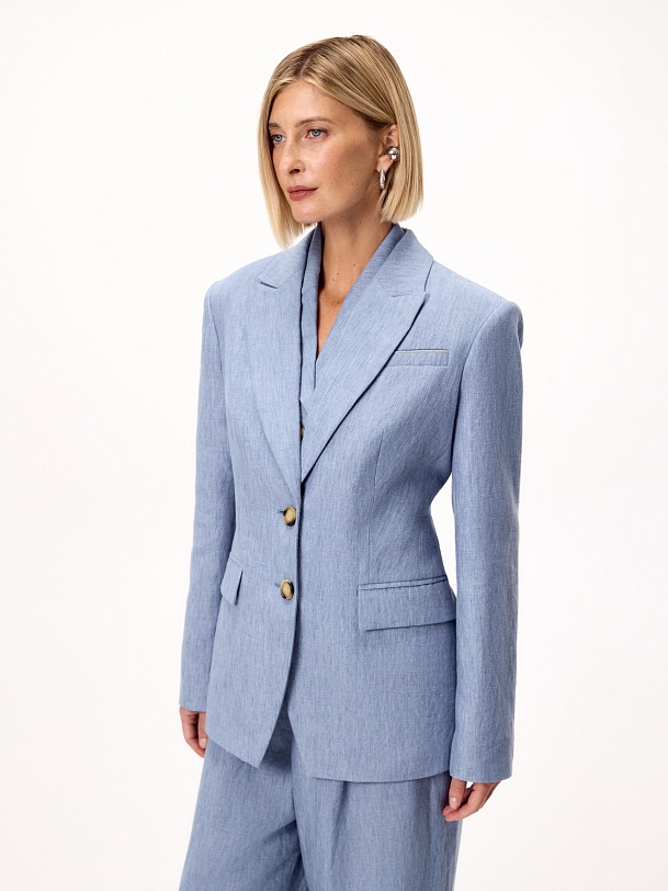 Приталенный жакет из премиального 100% льна 