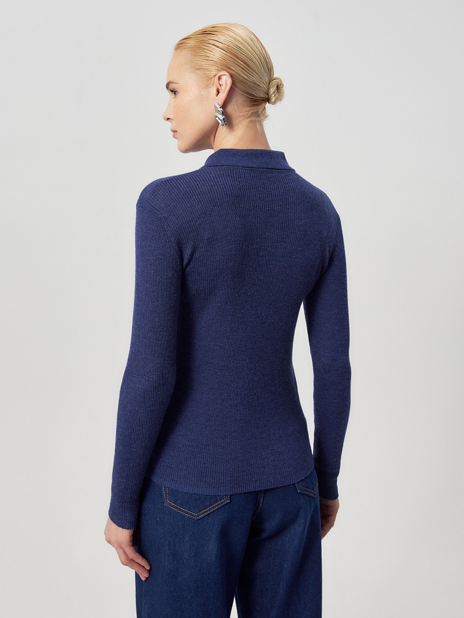 Джемпер-поло из шерсти мериноса и кашемира