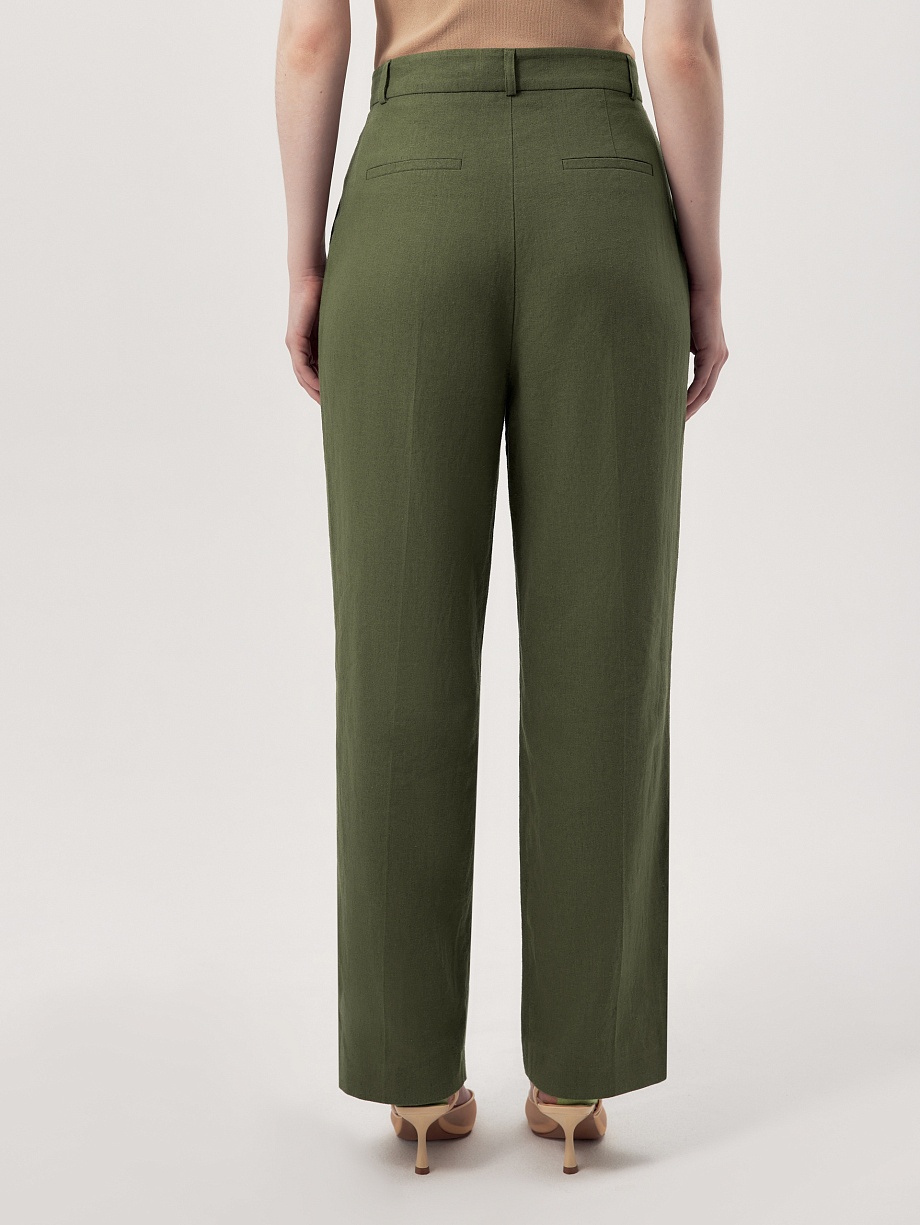 Классические прямые брюки с добавлением льна