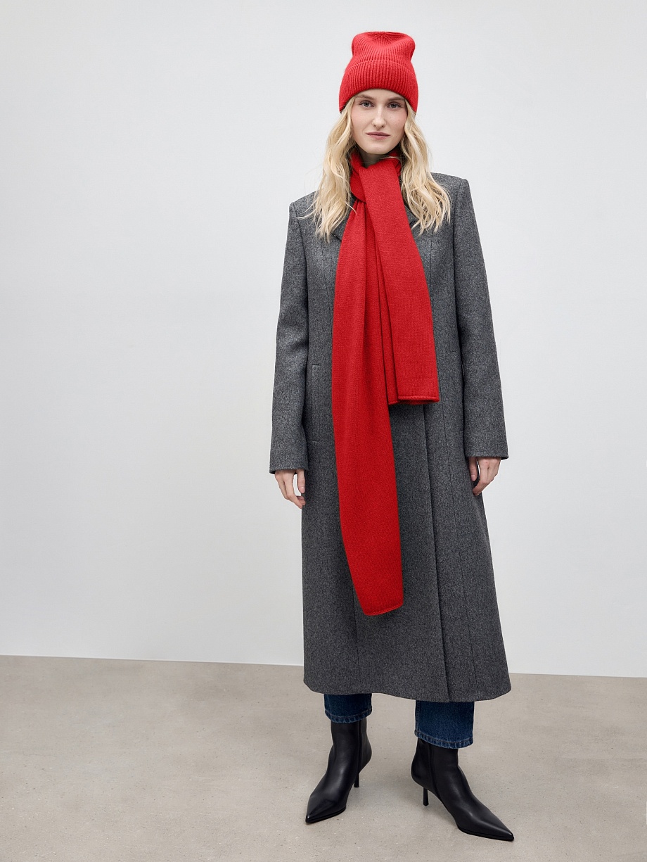 Демисезонная шапка бини с шерстью ангоры