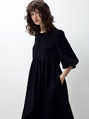 Платье из фактурного черного хлопка POMPA арт.1137350nb1099