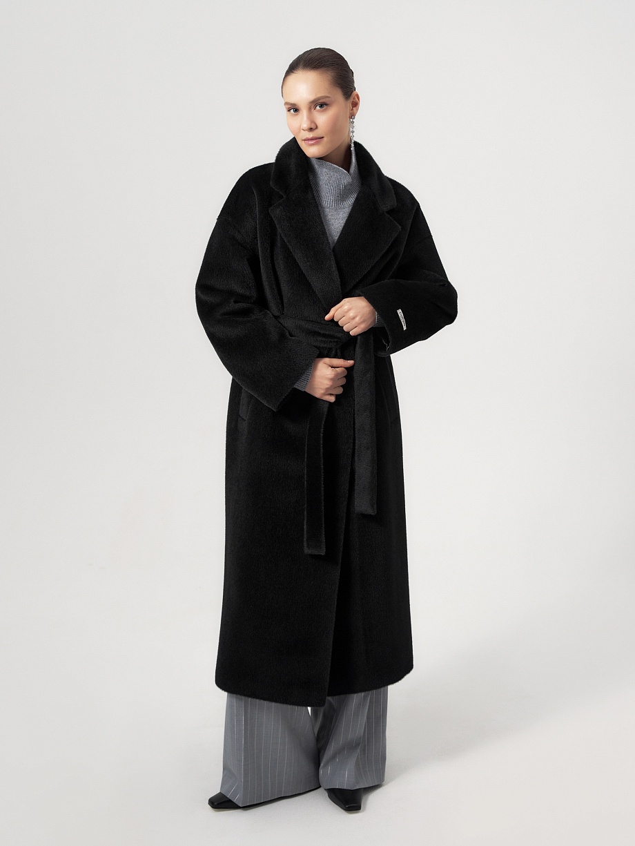 Пальто из шерсти Альпака Беби Сури с мембраной и утеплённой спинкой