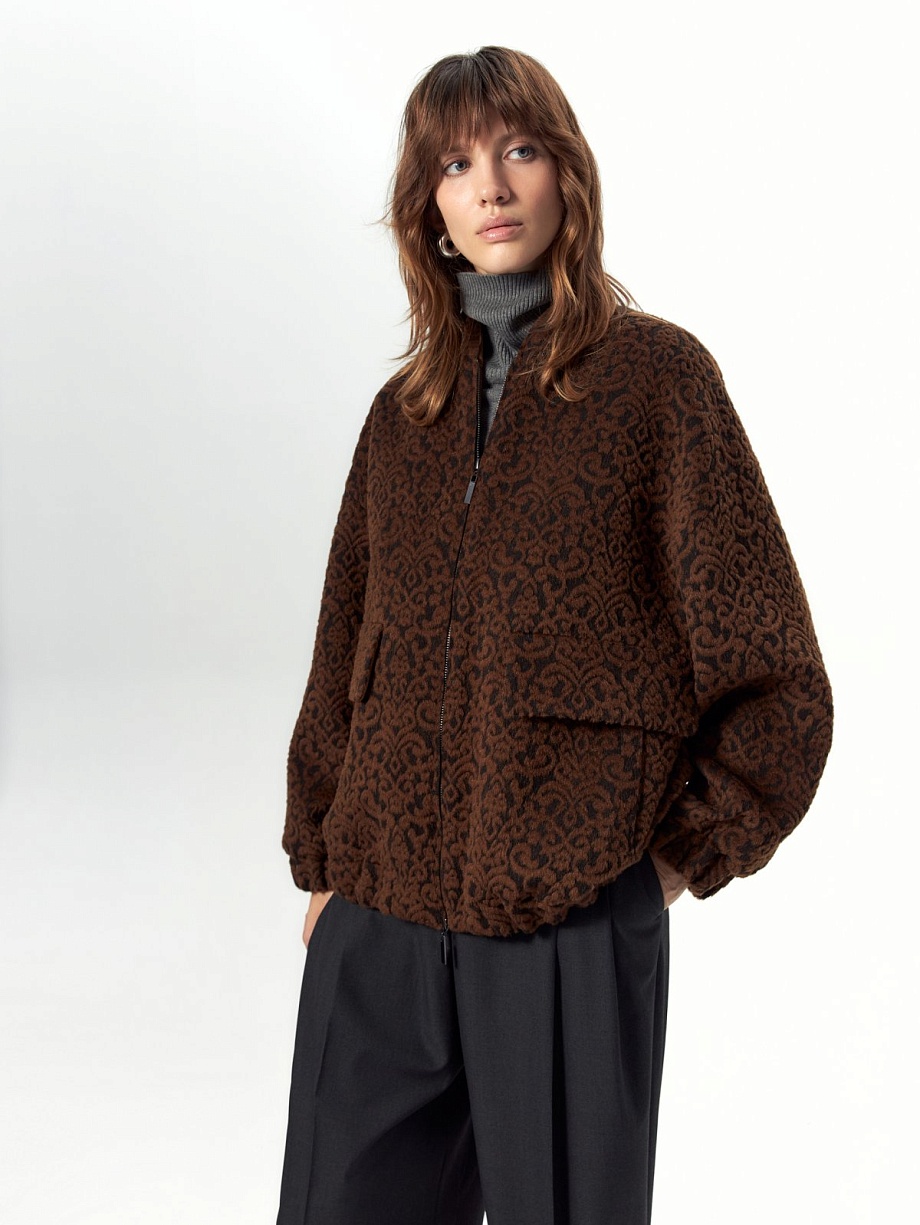 Куртка-бомбер из премиальной шерсти Альпака