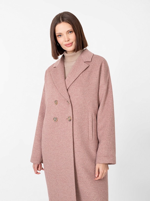 Шерстяное пальто-кокон демисезонное с мембраной