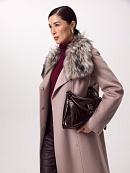 Зимнее пальто из шерсти утепленное с меховым воротником POMPA арт.1013771p60216