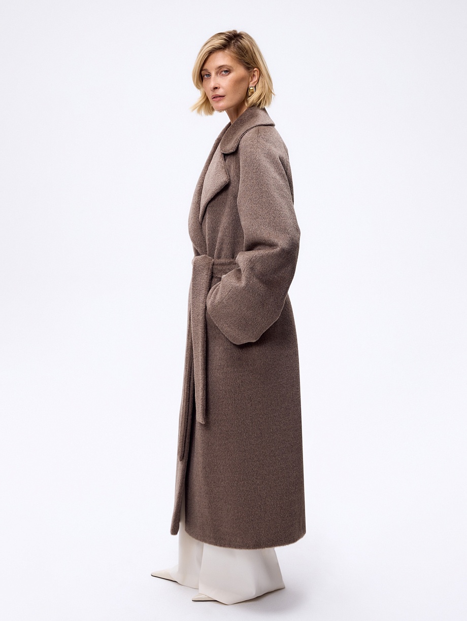 Пальто из шерсти Альпака Беби Сури с мембраной и утеплённой спинкой