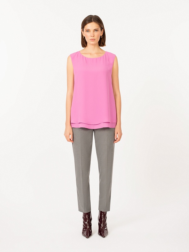 Блуза без рукавов розовая