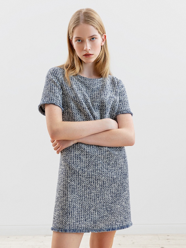 Платье мини из твида