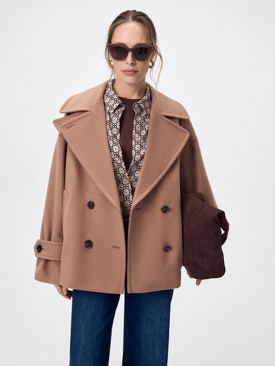 Укороченное пальто бушлат с мембраной