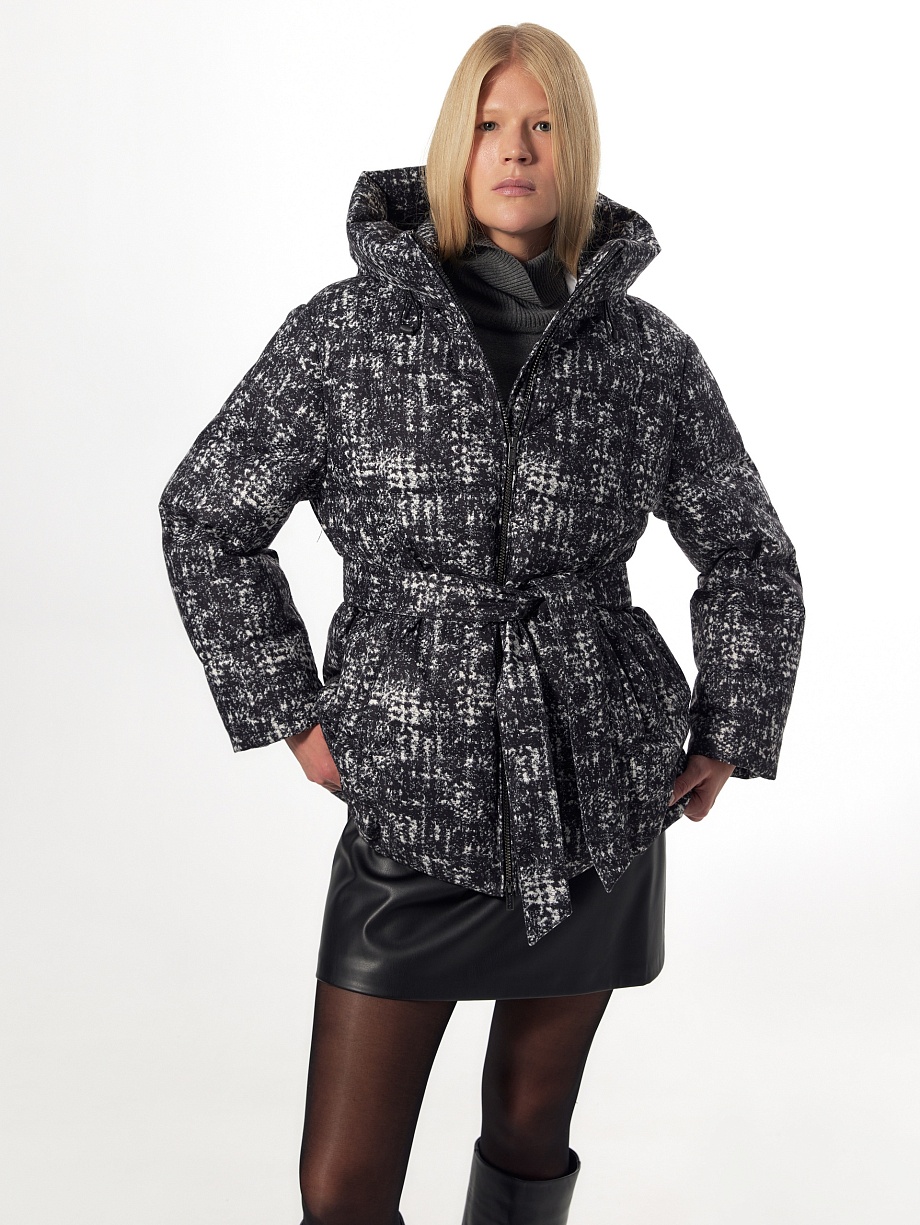 Укороченный пуховик с утеплителем 90% пух и 10% перо