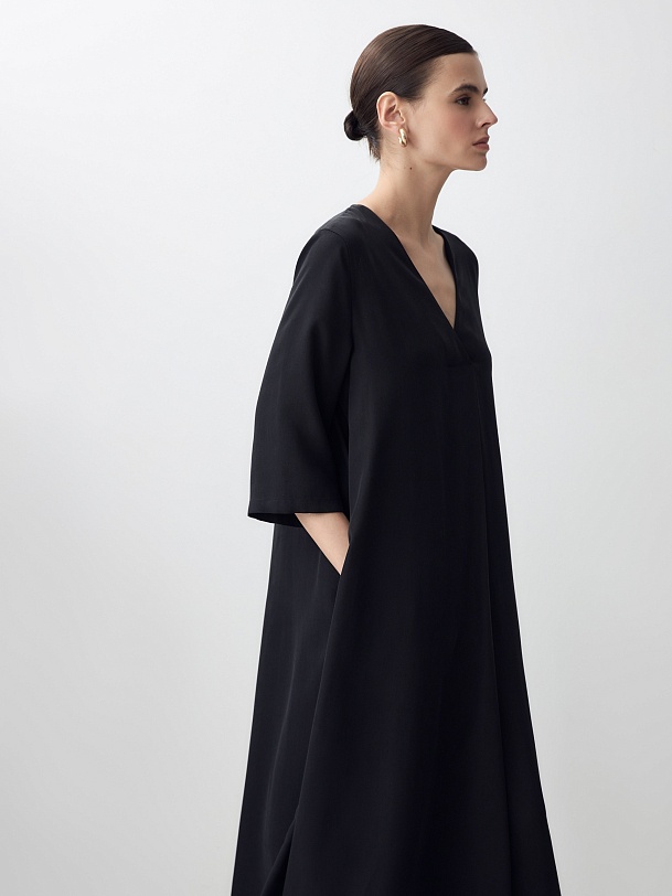 Прямое свободное платье миди из вискозы