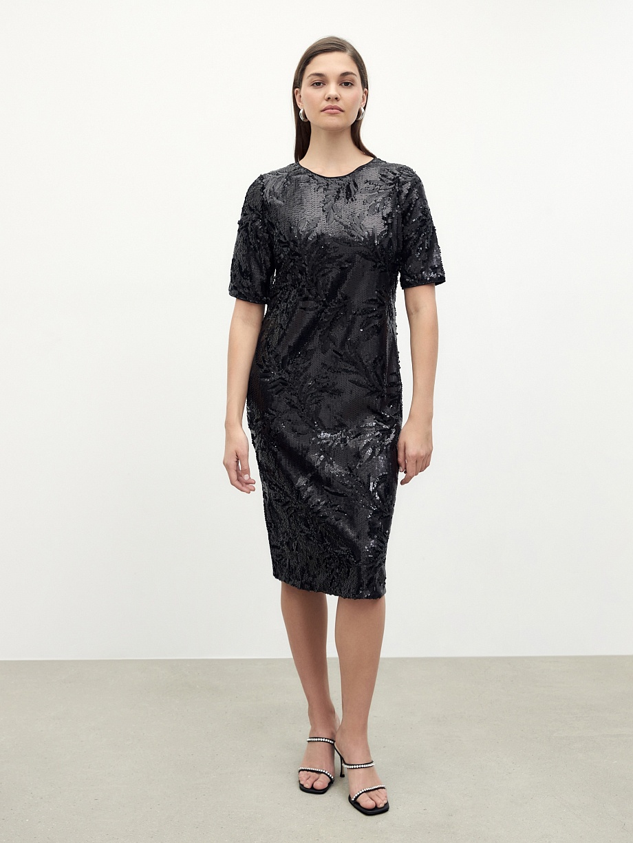 Вечернее платье миди из пайеток