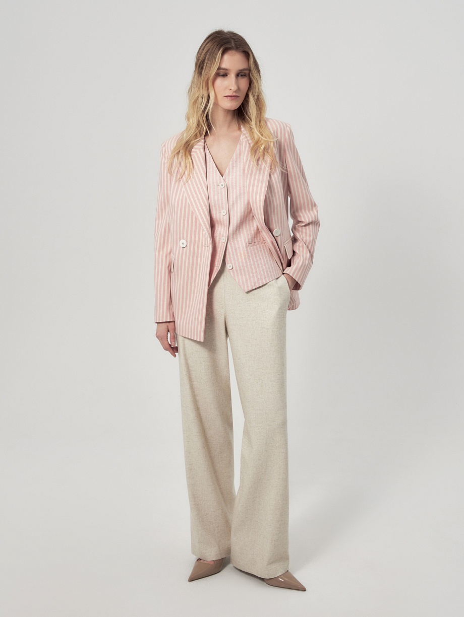 Летний жакет из костюмной ткани с вискозой и льном