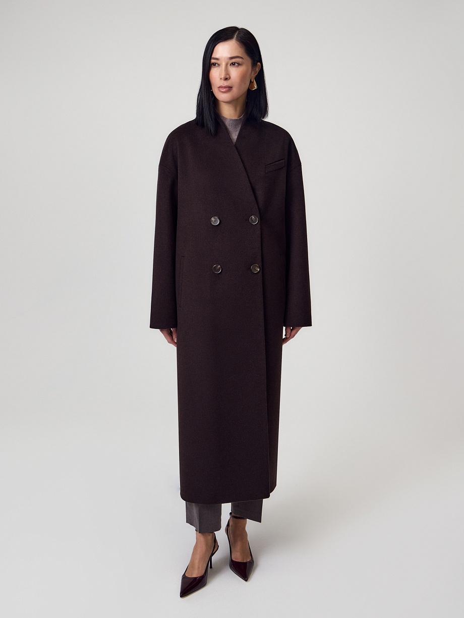 Пальто из шерсти с мембраной и утеплённой спинкой