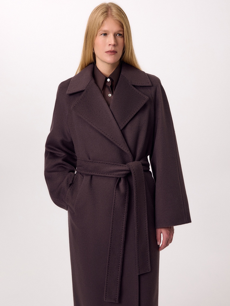 Пальто-халат из премиальной шерсти и кашемира