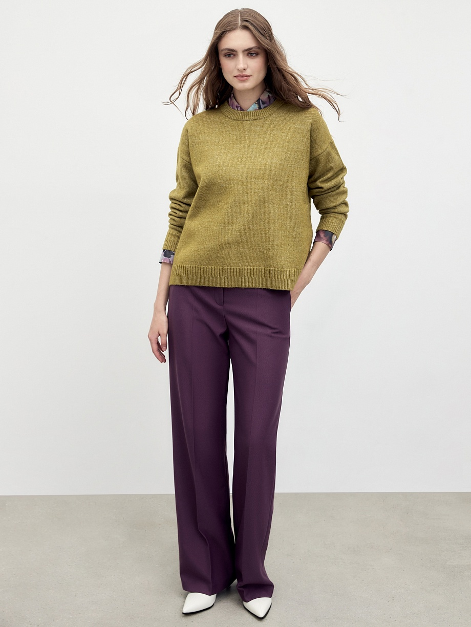 Джемпер из вязаного трикотажа прямого силуэта