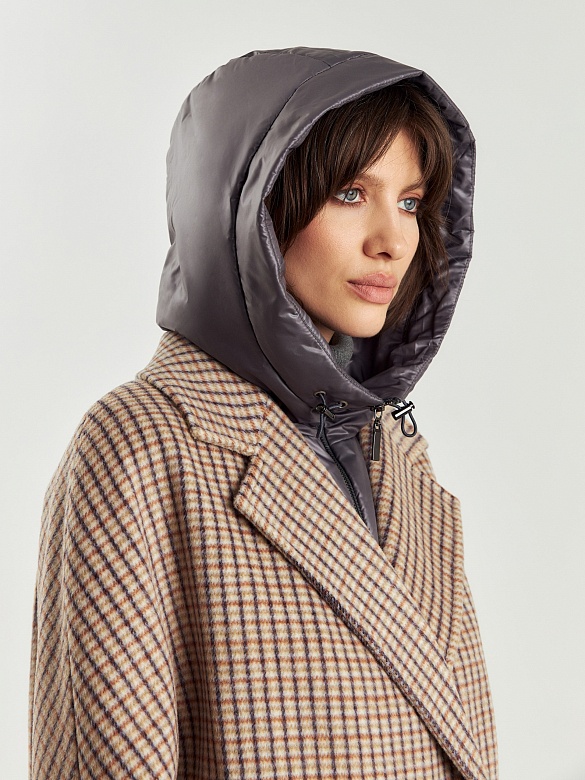 Пальто с мембраной и съёмным капюшоном POMPA арт.1015101p10890