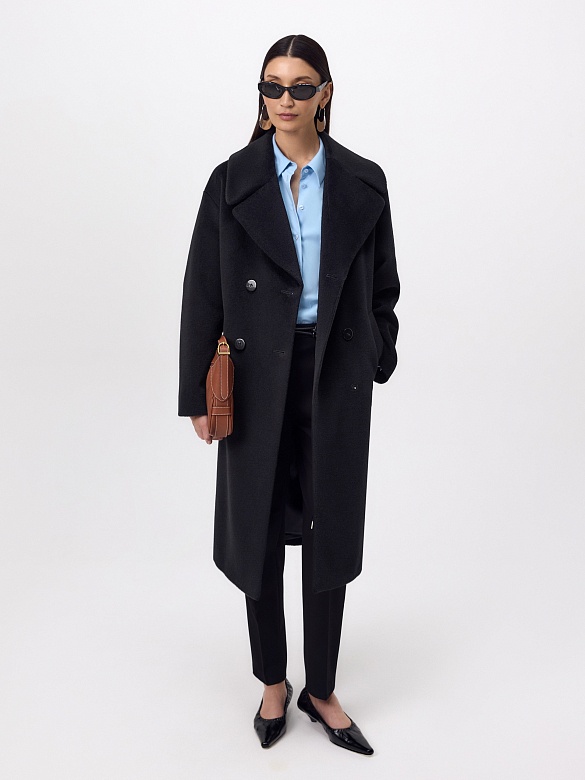 Пальто из премиальной шерсти с мембраной и утеплённой спинкой POMPA арт.1015636p90099