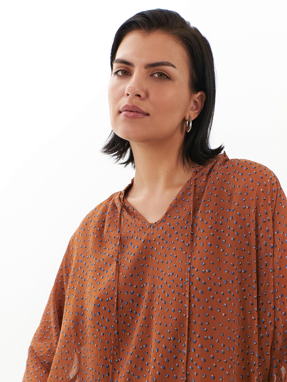 Блуза из шифона с мелким принтом