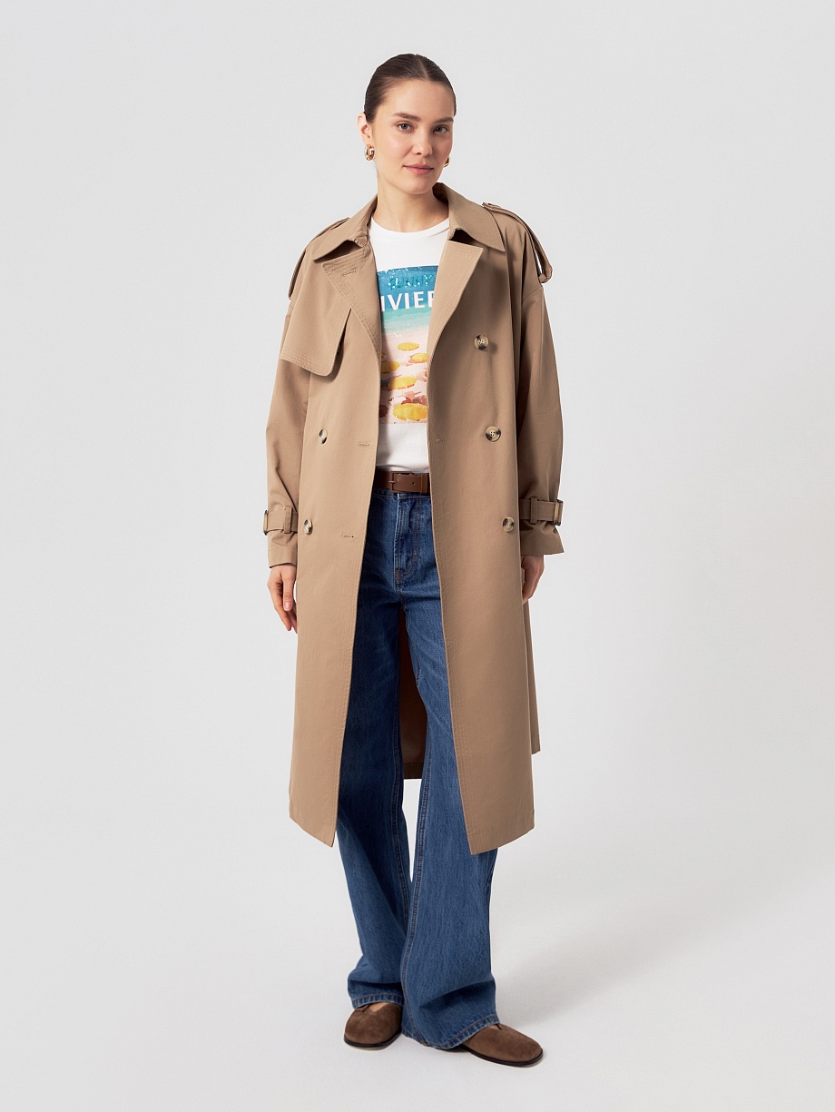 Классический женский бежевый тренч