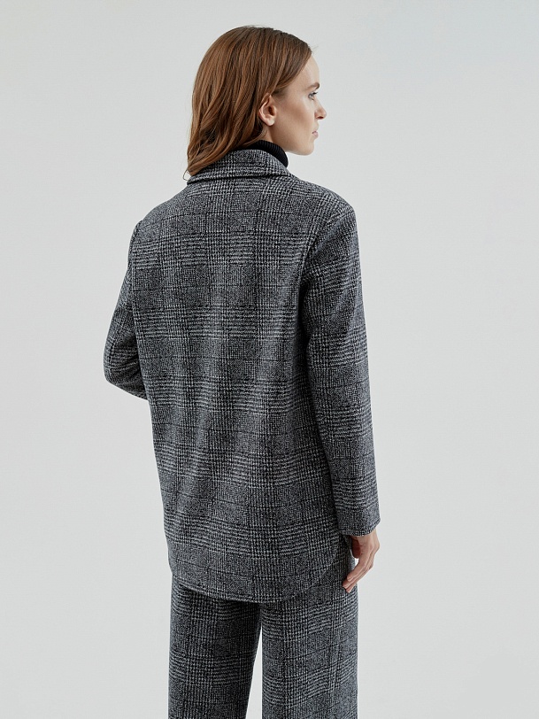 Жакет из мягкого трикотажа в принте "гусиная лапка"